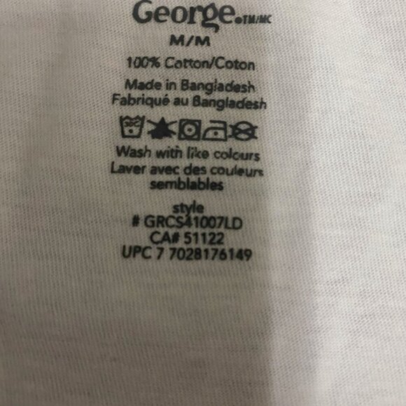 Classic White Scoop Neck Tee – George Women’s Size M  100% Cotton Everyday Basic - Picture 6 of 6